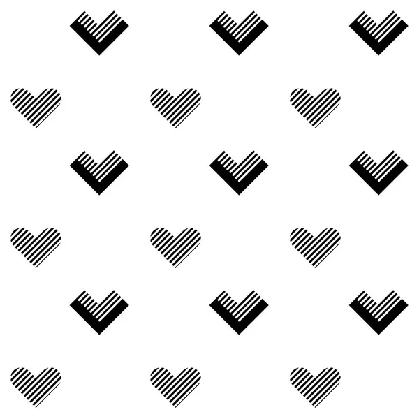 Vektormuster Geometrische Herzen Auf Weißem Hintergrund — Stockvektor