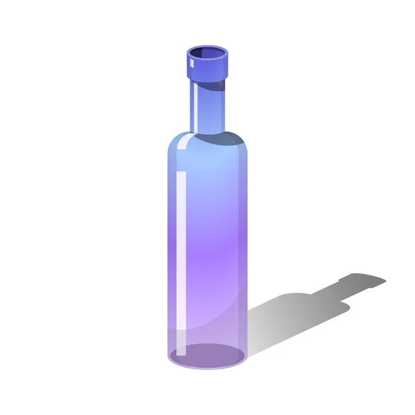 Vector Illustratie Glazen Fles Witte Achtergrond — Stockvector