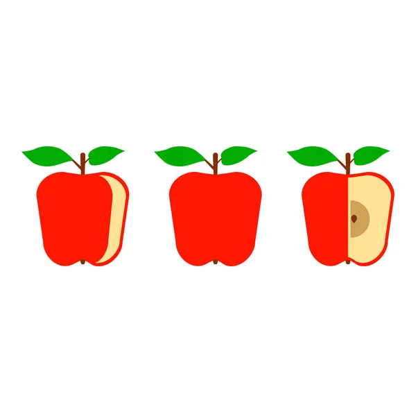 Vector Illustratie Drie Rode Appels — Stockvector