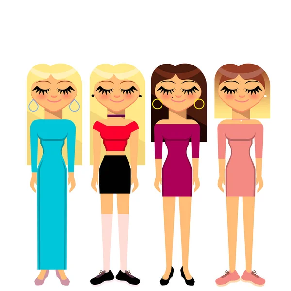 Vector Ilustración Niñas — Vector de stock