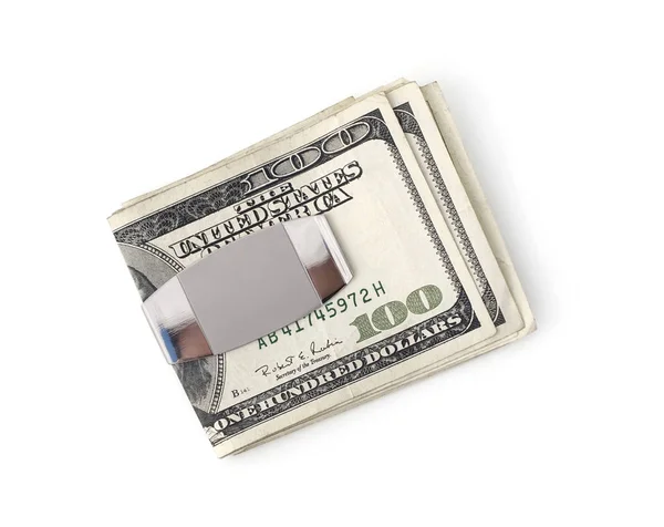 Isolated Money Clip on White — Stock Photo, Image