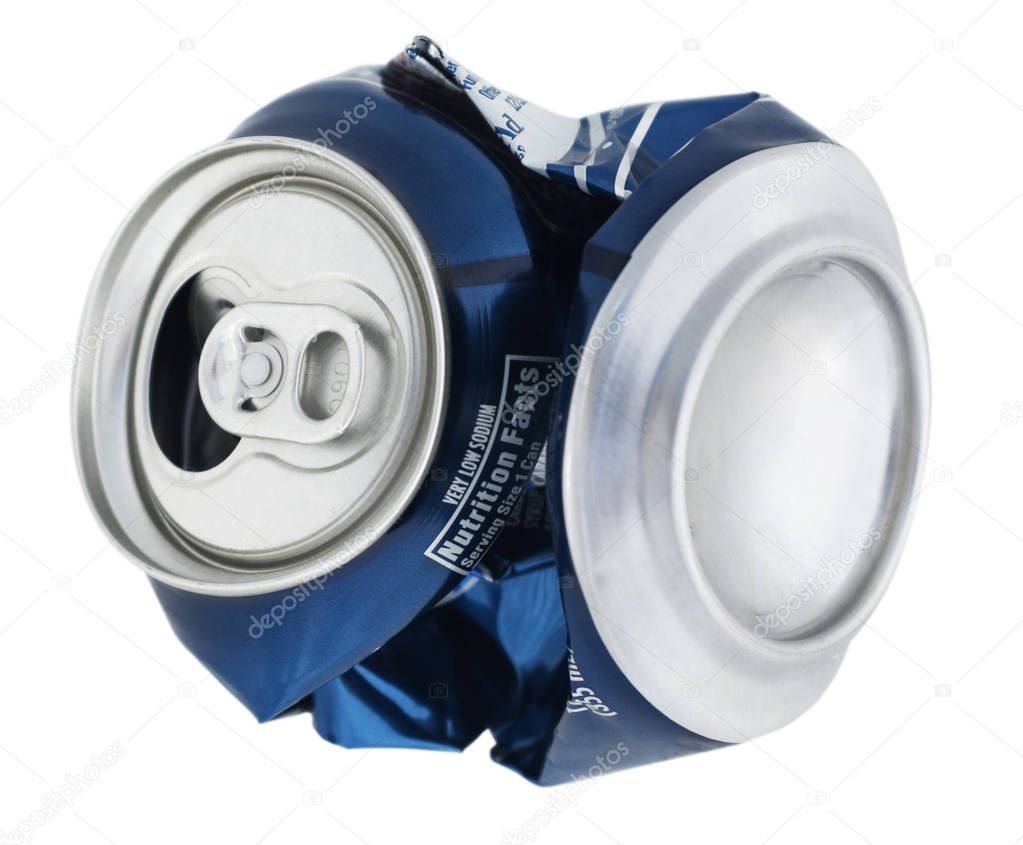 Isolated Crushed Can