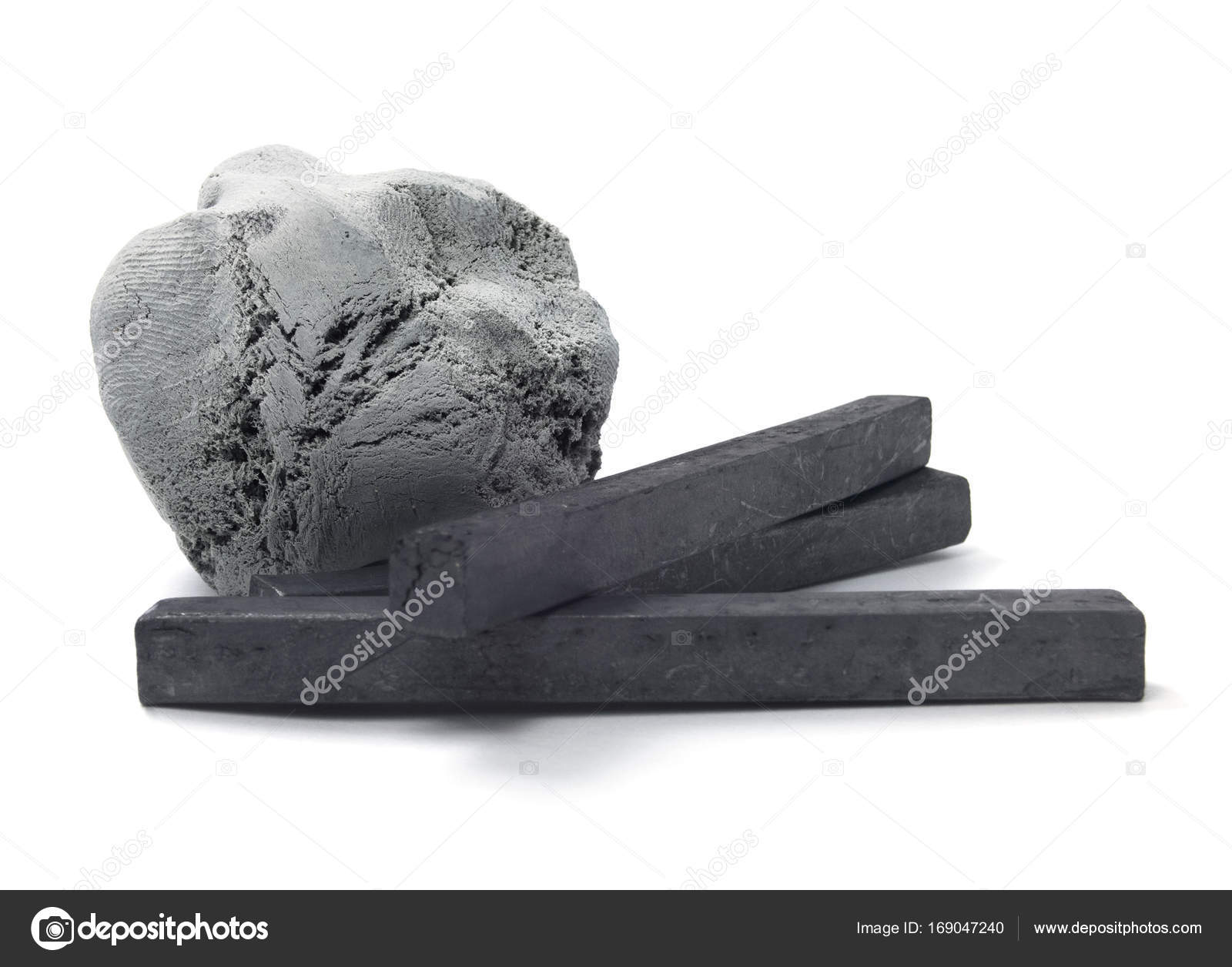 Isolated kneaded Eraser And Charcoal Sticks Stock Photo by ©ImagePixel