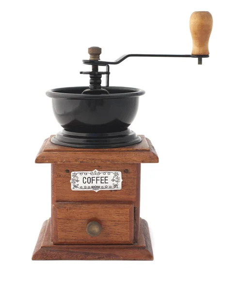 Smerigliatrice da caffè Vintage isolata — Foto Stock