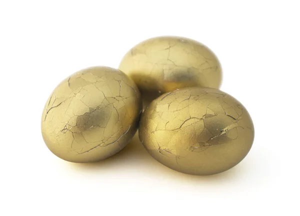 Huevos de oro agrietados Desglose financiero —  Fotos de Stock