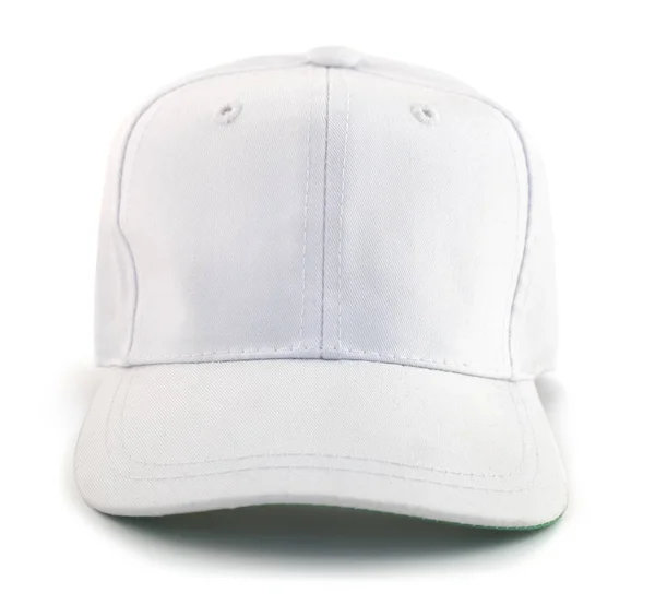 Geïsoleerde witte Baseballcap — Stockfoto