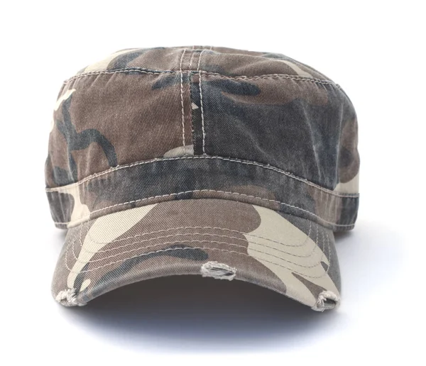 Geïsoleerde Camouflage Army Cap — Stockfoto