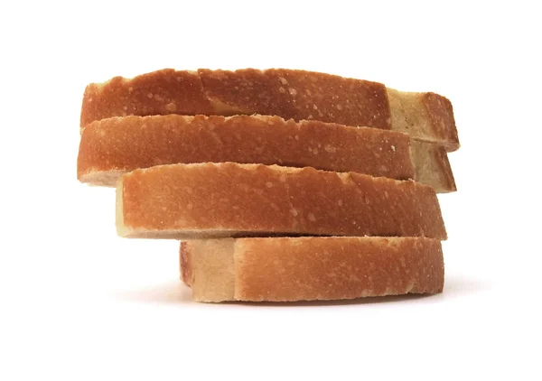 Geïsoleerde gestapelde gesneden brood — Stockfoto