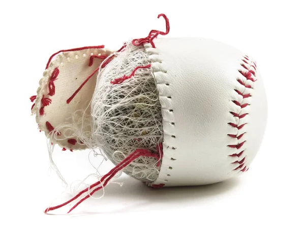 Vecchio baseball con corde — Foto Stock