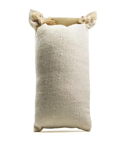 Isolated White Burlap Sack — Stock Photo, Image