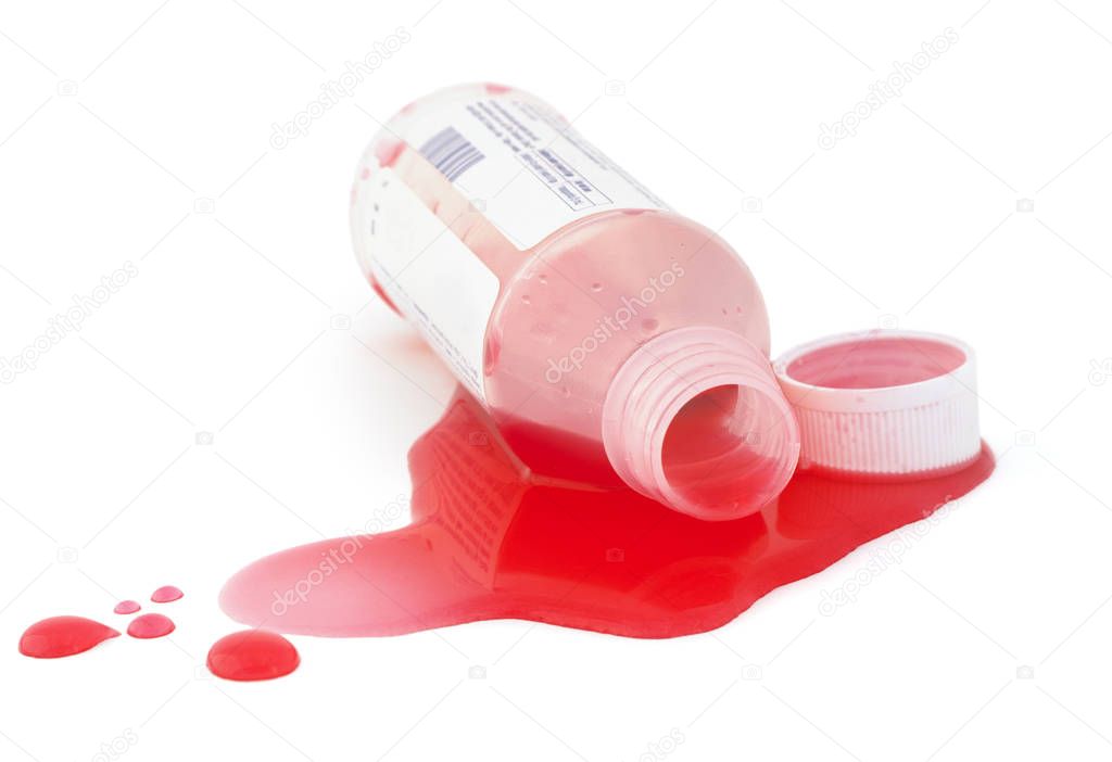 Isolated Medicine Bottle Spill