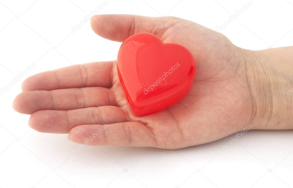 Isolated Hand With Red Heart