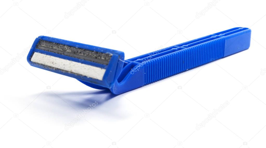 Isolated Disposable Blue Razor