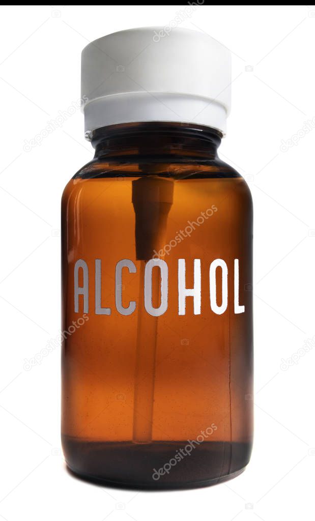 Isolated Alcohol Bottle