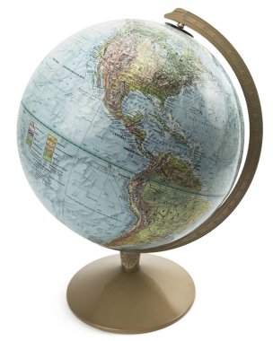 Isolated world globe with stand. clipart