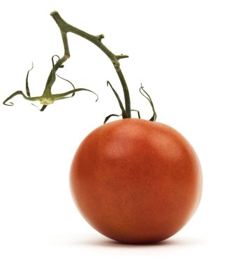 Beyaz bir arka plan üzerinde izole kırmızı domates.