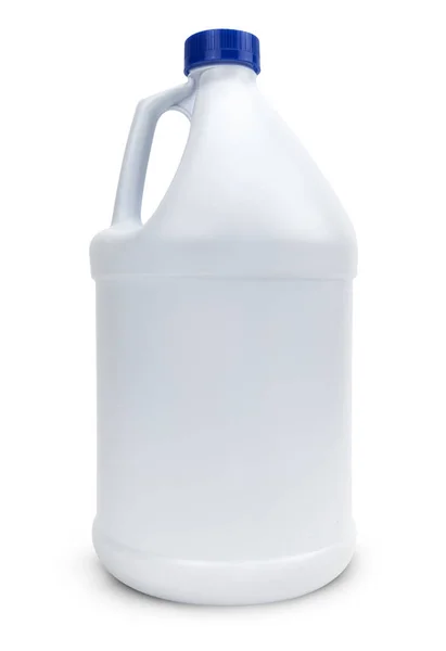 Bottiglia Plastica Bianca Vuota Isolata Bianco — Foto Stock