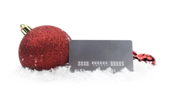 Kerstbal Met Platinum Creditcard — Stockfoto