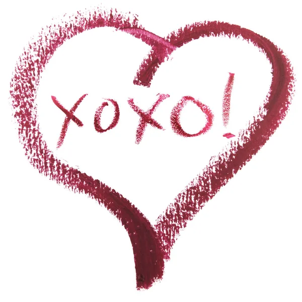 Umarmungen Und Küsse Xoxo Botschaft Herzform — Stockfoto