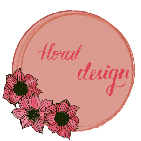 Tarjeta Venta Floral Ramo Natural Rosas Vector Botánico Ilustración Natural — Vector de stock