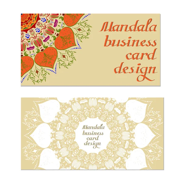 Business Mandala Design Karten Vintage Dekorative Elemente Ornamentaler Doodle Hintergrund — Stockvektor