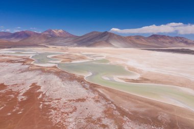 San Pedro de Atacama, Antofagasta - Chile. Desert. Andes Range & Route 23 - Miscanti Lagoon & Red Rock clipart