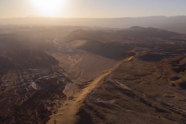Aerial Andes Range ve Route 23 - Miscanti Lagoon ve Red Rock
