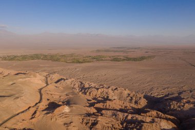 Aerial Andes Range ve Route 23 - Miscanti Lagoon ve Red Rock