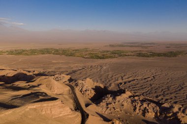 Aerial Andes Range ve Route 23 - Miscanti Lagoon ve Red Rock