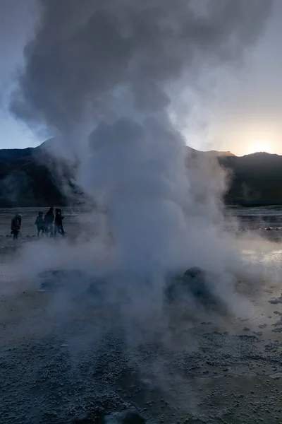 Tatio Geysers early morning at San Pedro de Atacama, Antofagasta — Stock Photo, Image