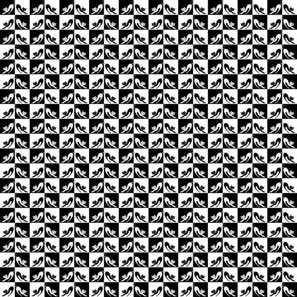 Gestileerde vectorafbeelding van zwart-witte katten, achtergrond voor De — Stockvector