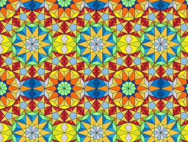 Çizgisel Biçimli Kusursuz Parlak Desen Bir Pentagona dayanır