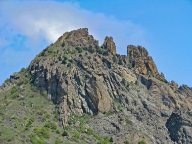 Crimea, Karagach Ridge, King and Queen Rock Going to The Throne, clipart