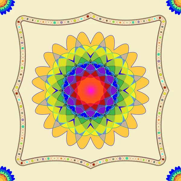 Patrón Sin Costura Vectorial Estilizado Estilo Floral Arco Iris Sobre — Vector de stock