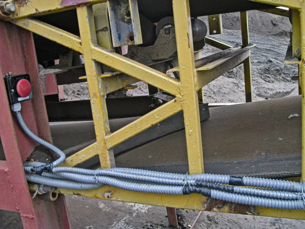 Mechanism Forming Device Upper Conveyor Belt Flaps Dumping Garbage Emergency — Stock Photo, Image