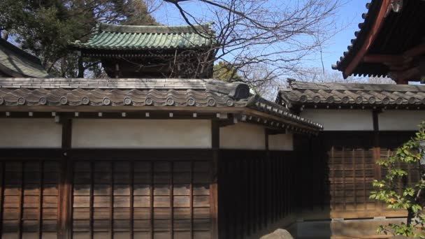Telha Telhado Entrada Templo Aizenin Nerima Templo Tradicional Tóquio Câmera — Vídeo de Stock