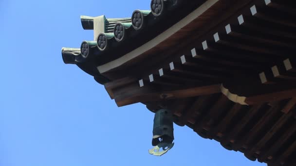 Telha Telhado Lado Esquerdo Templo Aizenin Nerima Templo Tradicional Tóquio — Vídeo de Stock