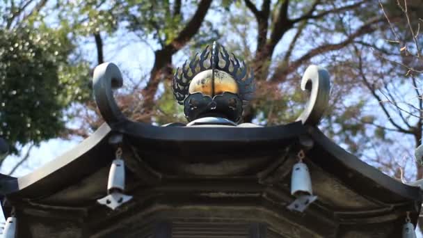 Дахом Плитки Toribusuma Храмі Aizenin Nerima Mov Традиційної Храмом Токіо — стокове відео