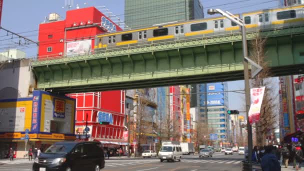 Podjezdu Sega Věž Jižní Straně Akihabara Jeho Umístění Města Tokiu — Stock video