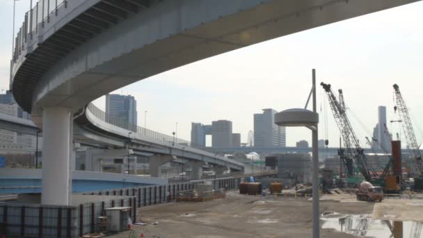 Autostrada Curva Harumi Una Posizione Della Città Tokyo Macchina Fotografica — Video Stock