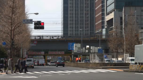 Rua Kajibashi Perto Estação Tóquio Tiro Meio Lado Leste Tóquio — Vídeo de Stock