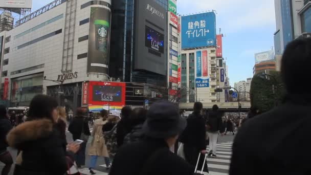 Lidé Celé Whide Křižovatky Shibuya Shibuya Fotoaparát Canon Eos — Stock video