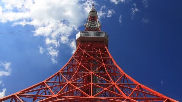 Tokyo Башта Середнього Постріл Центральне Положення Камери Canon Eos — стокове відео