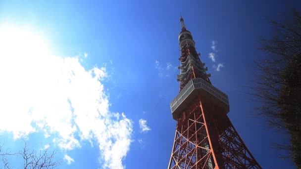 Tokyo Tower Środku Strzał Odpowiedniej Pozycji Kamery Canon Eos — Wideo stockowe