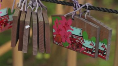 Adak tablet Nezu tapınak yakın çekim yüksek açıyla. Onun Tokyo geleneksel bir konumda.