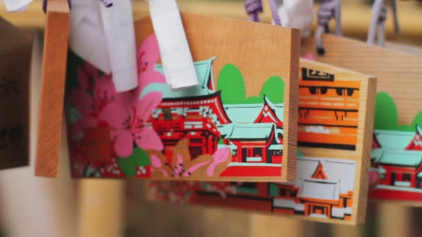 在根神社的许愿片 它在东京的传统位置 — 图库视频影像