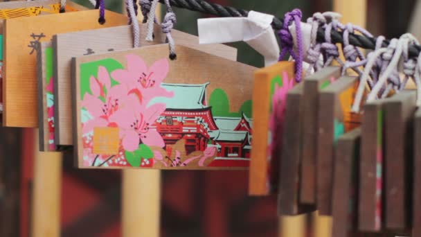 在根神社的许愿片 它在东京的传统位置 — 图库视频影像