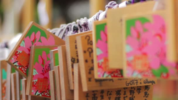 Votivtafeln Nezu Schrein Ist Ein Traditioneller Standort Tokio — Stockvideo