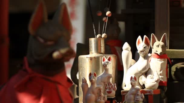 Guardian Fox Anamoriinari Shrine Haneda Shallow Back Focus Its Traditional — Stock Video