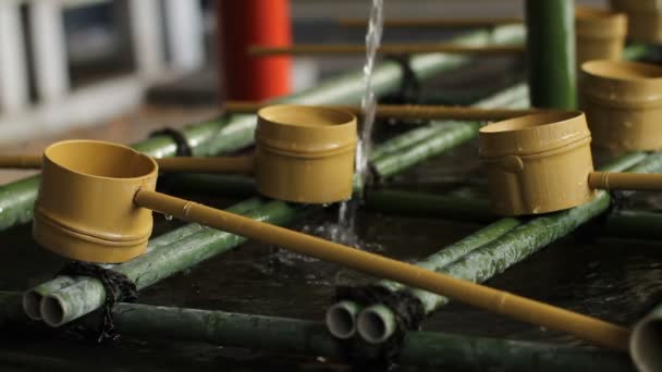 Chozuya Hie Shrine Mitten Sköt Standard Fokus Dess Traditionell Plats — Stockvideo